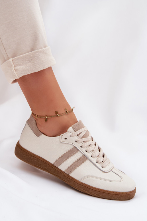 Zazoo N1068 Kožené Nízka Tenisky model obuvi Dámske béžová