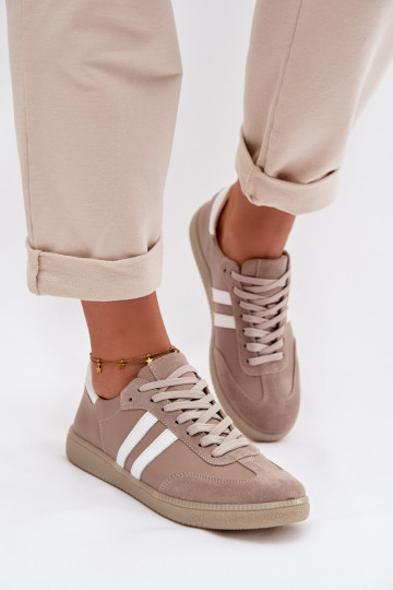 Zazoo N1068 Kožené Nízka Tenisky model obuvi Dámske béžová