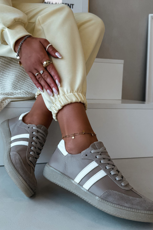 Zazoo N1068 Kožené Nízka Tenisky model obuvi Dámske béžová