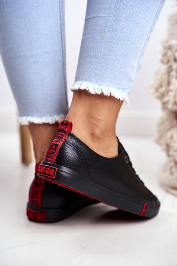 Dámske kožené tenisky Big Star GG274007 čierna 2