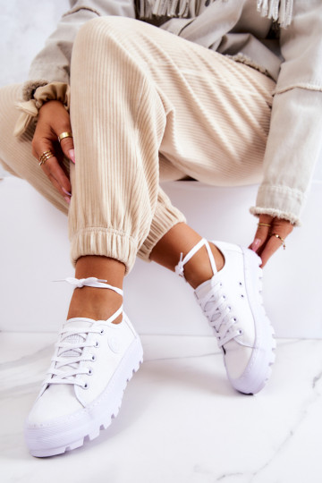 Dámske Topánky s platformou BIG STAR JJ274488 biela farba 2