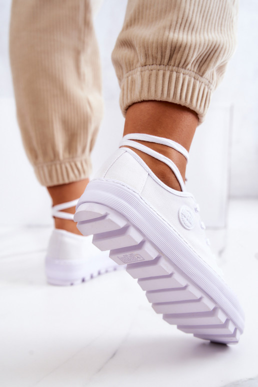 Dámske Topánky s platformou BIG STAR JJ274488 biela farba