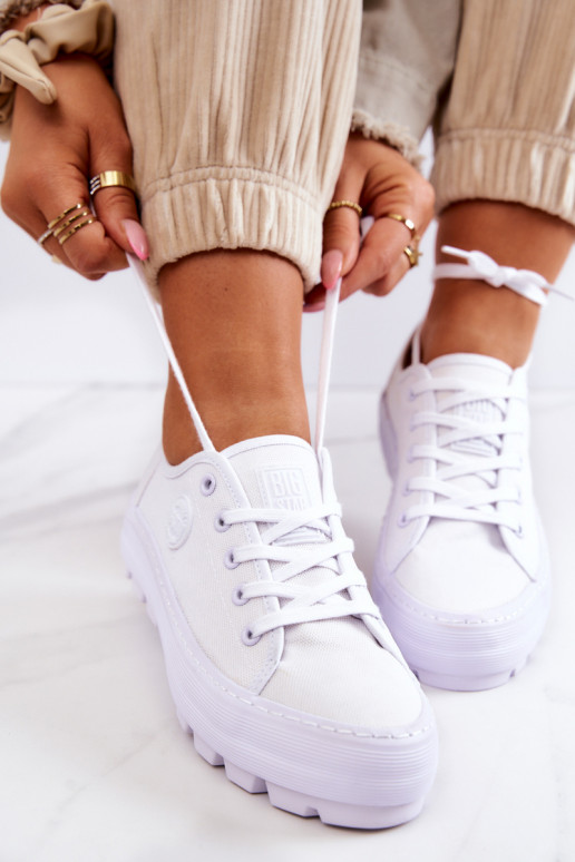 Dámske Topánky s platformou BIG STAR JJ274488 biela farba