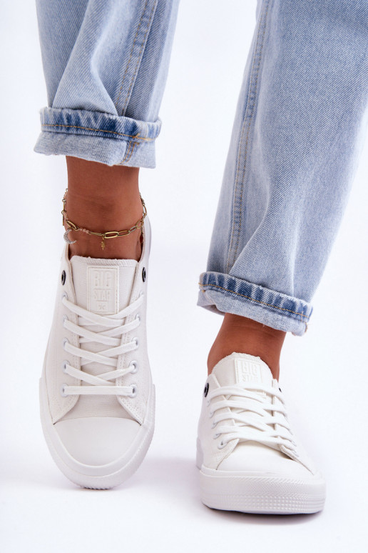 Dámsky nízky materiál bežná obuv Big Star KK274008 biela farba