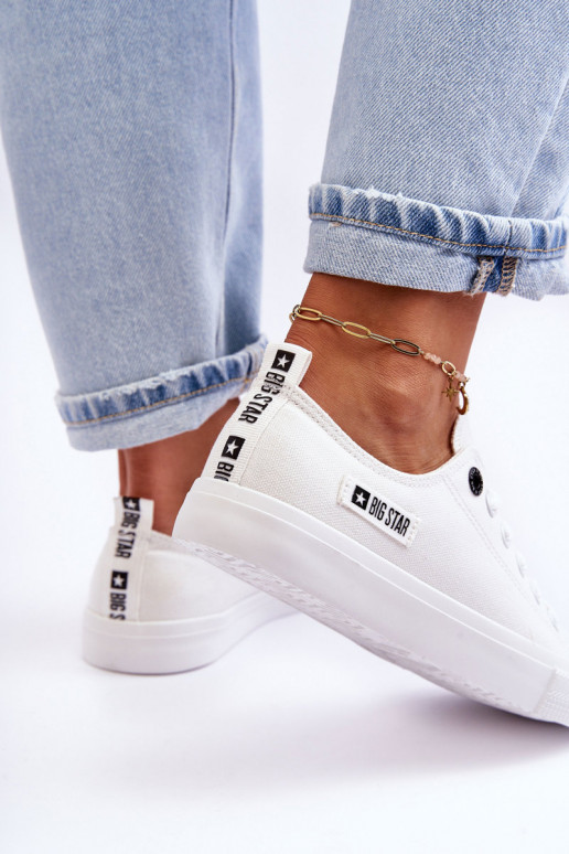 Dámsky nízky materiál bežná obuv Big Star KK274008 biela farba