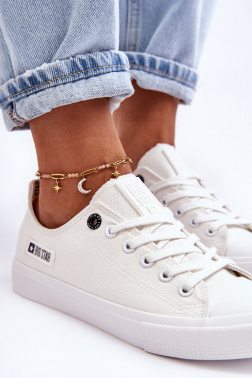 Dámsky nízky materiál bežná obuv Big Star KK274008 biela farba