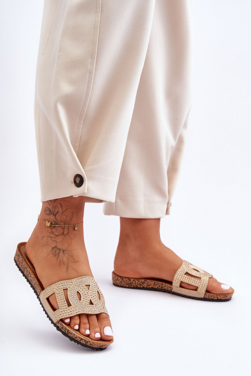 Dámske Papuče Zdobené Svorníky béžová Evelins