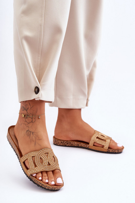 Dámske Papuče Zdobené Svorníky Hnedá farba Evelins