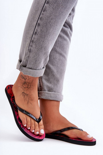 Klasický model Papuče Plážové šľapky 4F 4FSS23FFLIF060-90S Čierna a-Ružová 2