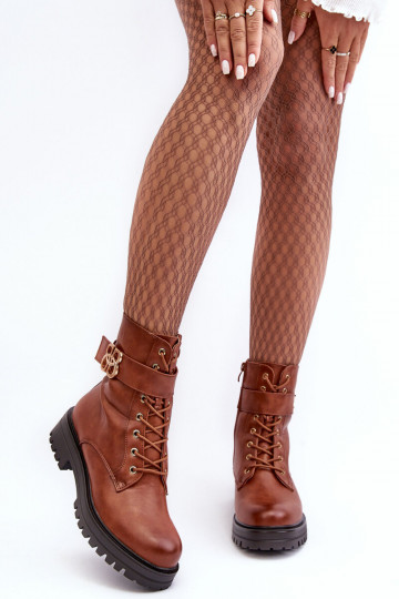 Pracovné členkové topánky Dámske so zipsami s ozdobami Hnedá farba Ciossava 2