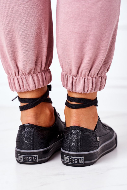 Dámske kožené tenisky BIG STAR II274002 čierna
