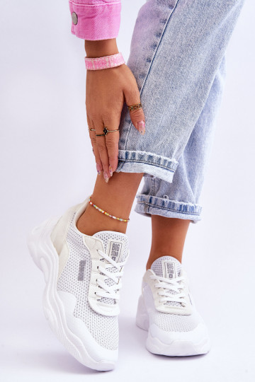 Dámske materiál tenisky Memory Foam System Big Star LL274A064 biela farba