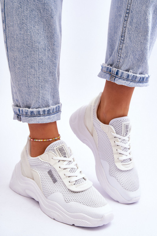 Dámske materiál tenisky Memory Foam System Big Star LL274A064 biela farba