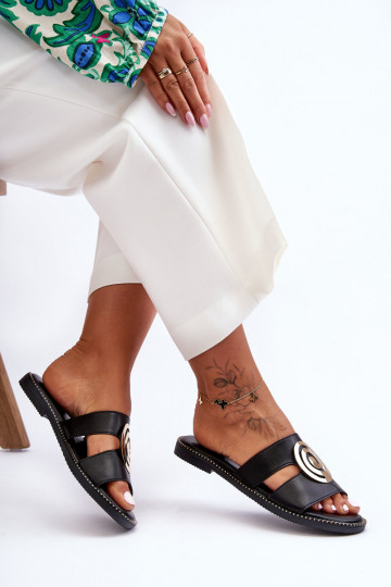 Módne papuče So zrkadlovou výzdobou čierna Deep Breath 2