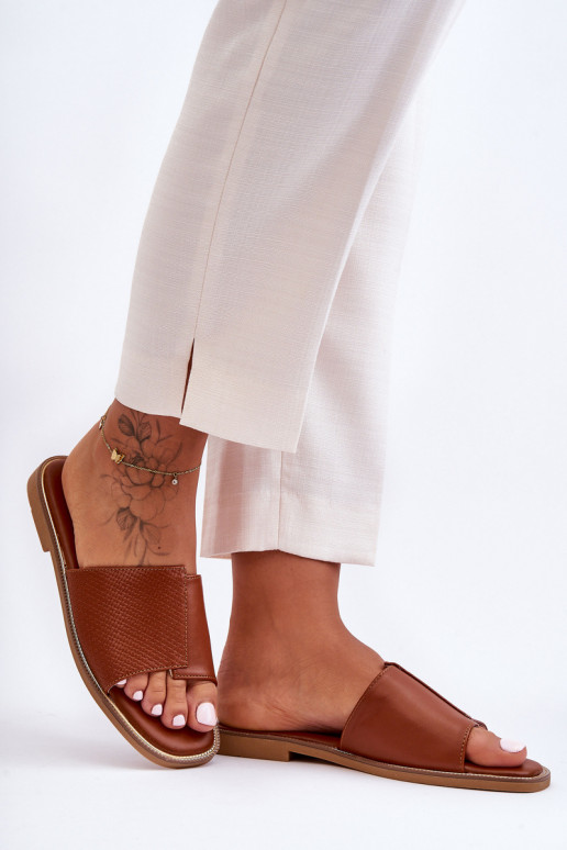 Dámske papuče Kožené Hnedá farba Harmony