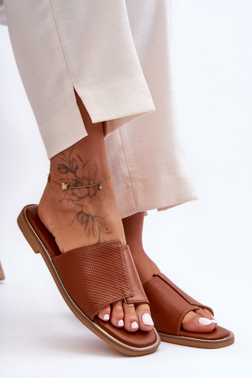 Dámske papuče Kožené Hnedá farba Harmony