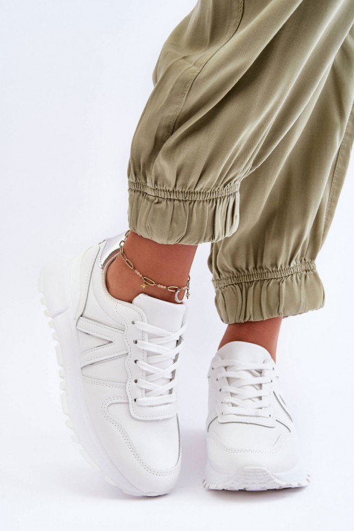 Kožené Dámske tenisky biela farba Kabama