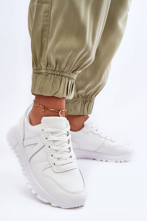 Kožené Dámske tenisky biela farba Kabama