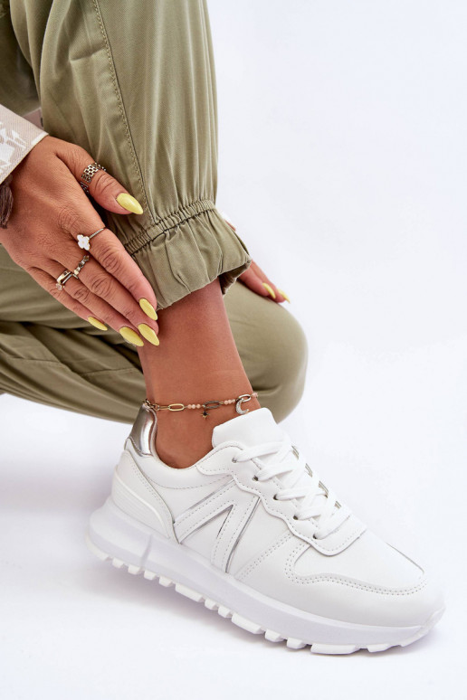 Kožené Dámske tenisky biela farba Kabama