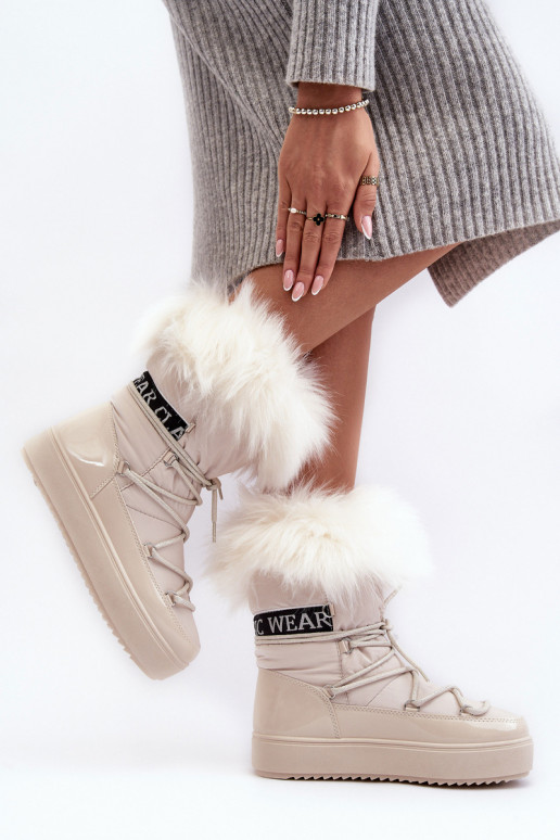 Dámske Snehule so šnúrkami slonovina Santero