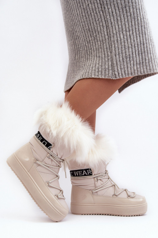 Dámske Snehule so šnúrkami slonovina Santero