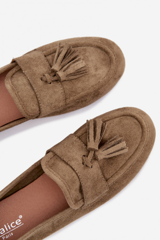 Mokasíny dámske s strapcami zelených farieb Tai turirilisse