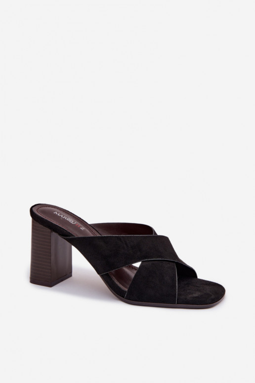 Dámske papuče s podpätkami čierna Denessa