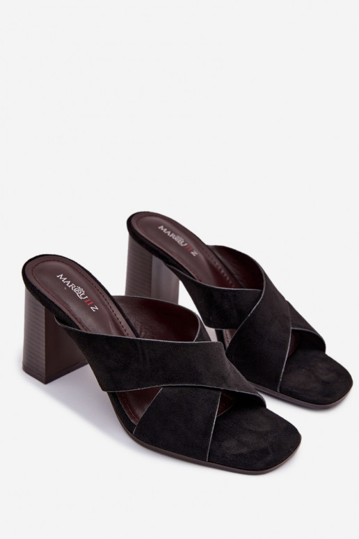 Dámske papuče s podpätkami čierna Denessa