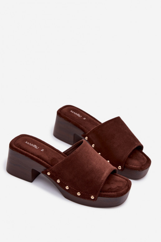 Dámske papuče Zapnuté Klocku Ze zlatej farbymi Svorníky CzekoladoIne Davessa