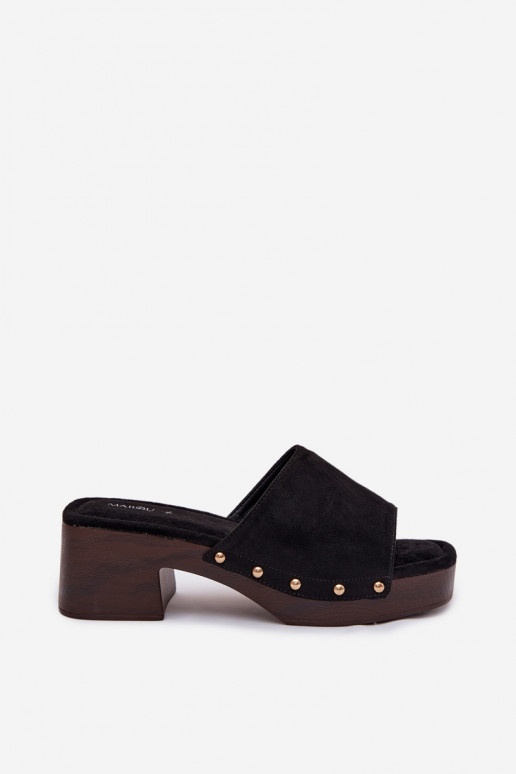 Dámske papuče Zapnuté Klocku Ze zlatej farbymi Svorníky čierna Davessa