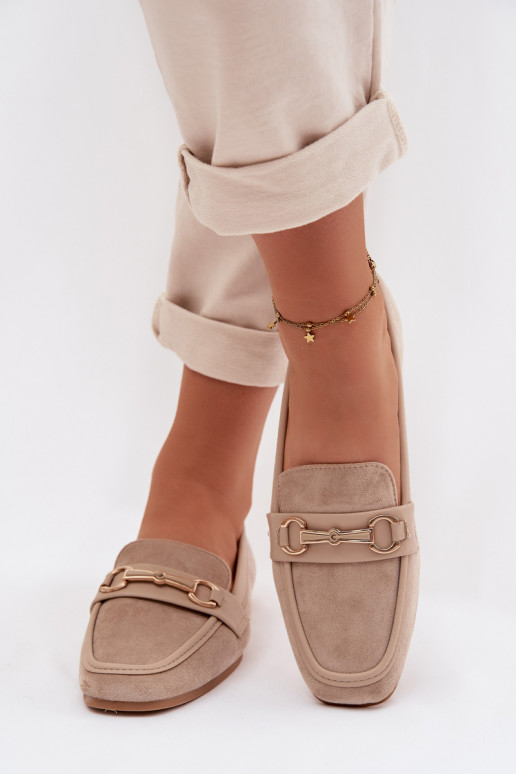 Mokasíny dámske mokasíny s ozdobami béžová Palerina