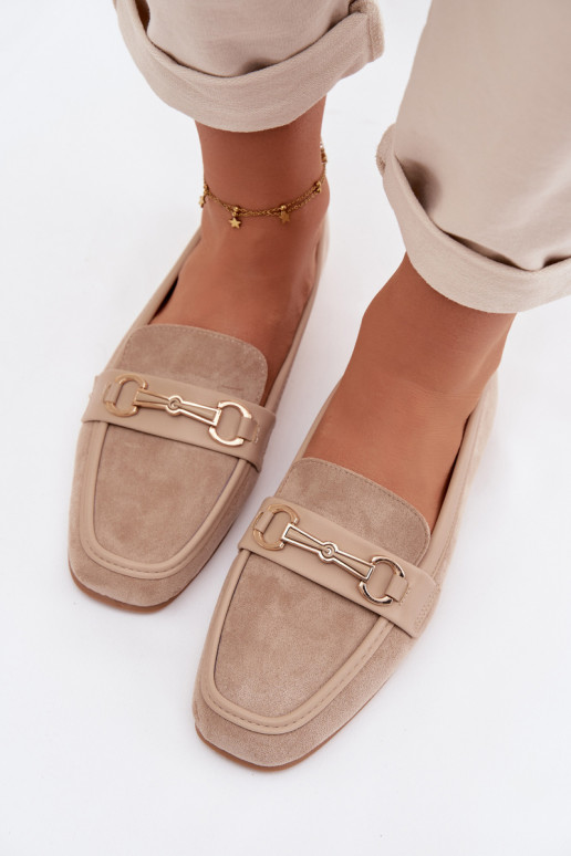 Mokasíny dámske mokasíny s ozdobami béžová Palerina