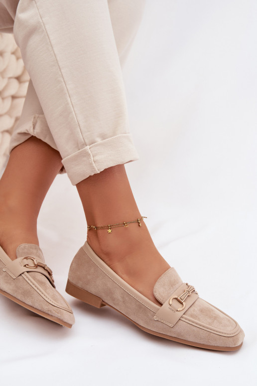 Mokasíny dámske mokasíny s ozdobami béžová Palerina