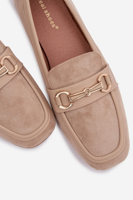 Mokasíny dámske mokasíny s ozdobami béžová Palerina