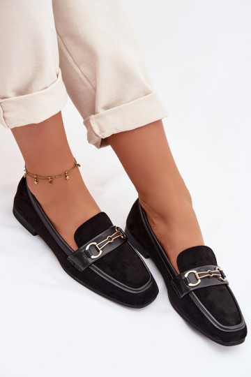 Mokasíny dámske mokasíny s ozdobami čierna Palerina