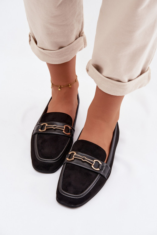 Mokasíny dámske mokasíny s ozdobami čierna Palerina