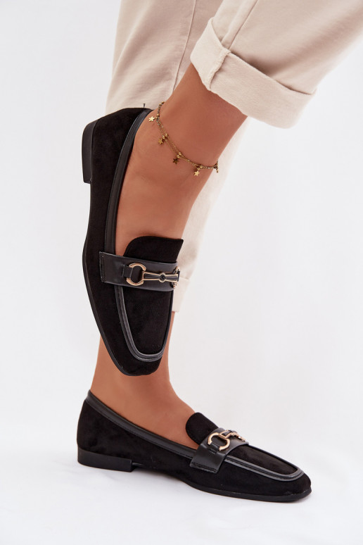 Mokasíny dámske mokasíny s ozdobami čierna Palerina