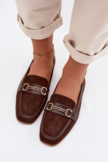 Mokasíny dámske mokasíny s ozdobami Hnedá farba Palerina