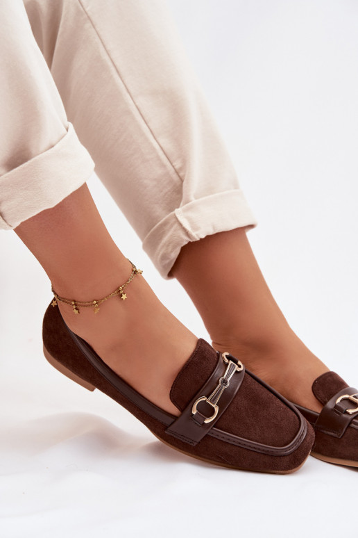 Mokasíny dámske mokasíny s ozdobami Hnedá farba Palerina