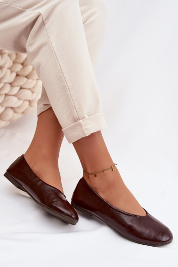 Lakované balerínky z eko kože CzekoladoIne Selanora