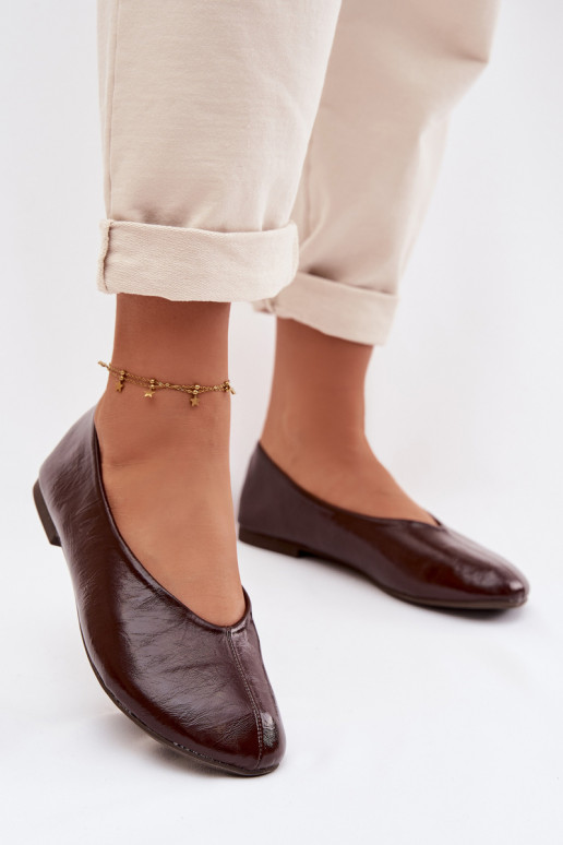 Lakované balerínky z eko kože CzekoladoIne Selanora