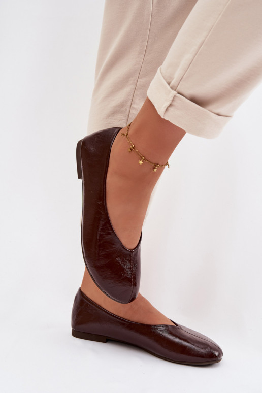 Lakované balerínky z eko kože CzekoladoIne Selanora