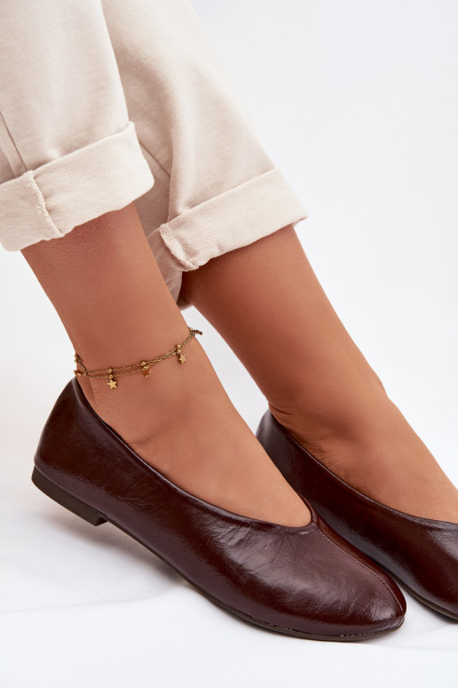 Lakované balerínky z eko kože CzekoladoIne Selanora
