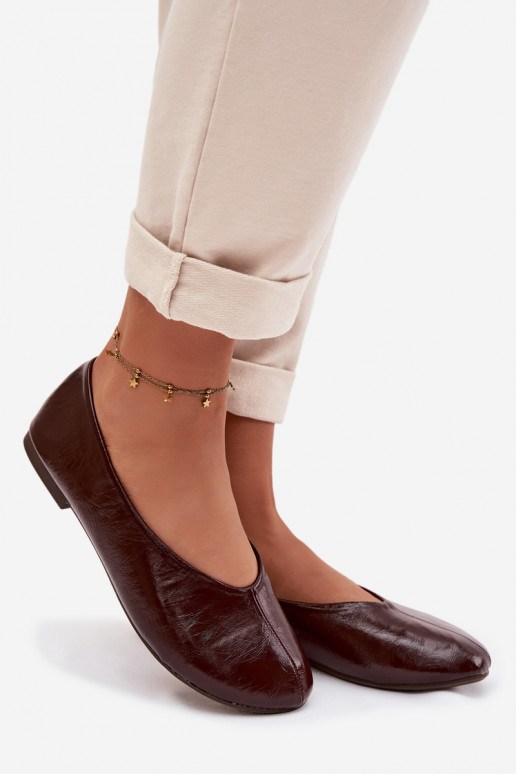 Lakované balerínky z eko kože CzekoladoIne Selanora