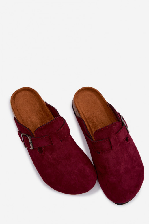 Papuče Dreváky Dámske s prackami bordová Delirisse