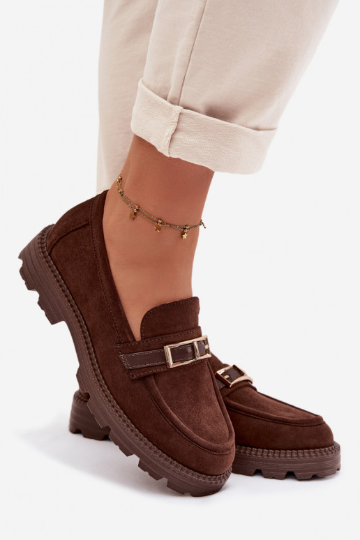 dámske mokasíny so zlatými prackami CzekoladoIne Mirelva