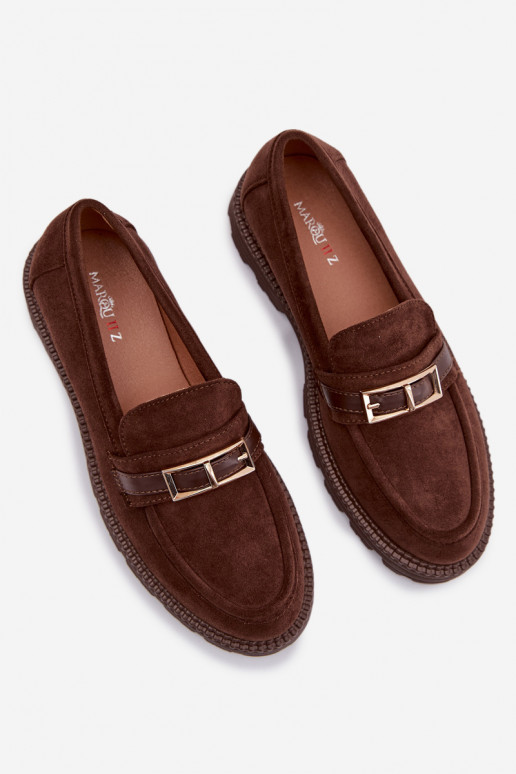 dámske mokasíny so zlatými prackami CzekoladoIne Mirelva