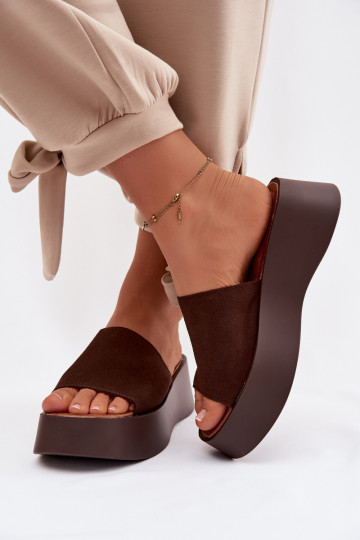 Dámske papuče s platformou CzekoladoIne Liorisse