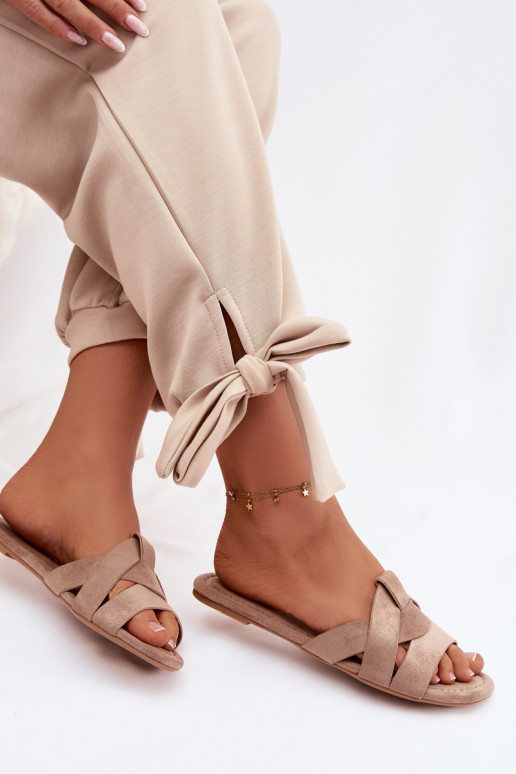 rovná sa Dámske papuče S pruhmi béžová Pavelle