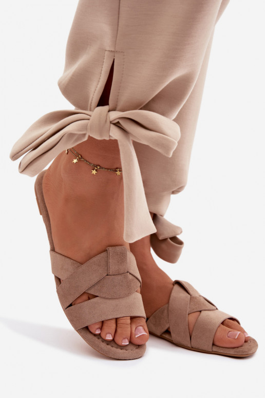 rovná sa Dámske papuče S pruhmi béžová Pavelle